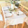 Finest Floral Coloring Rectangle Easter Tablecloth Non Iron Stain Resistant Table Cover 52x70 inch